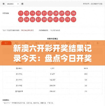 新澳六开彩开奖结果记录今天：盘点今日开奖结果的意外之喜