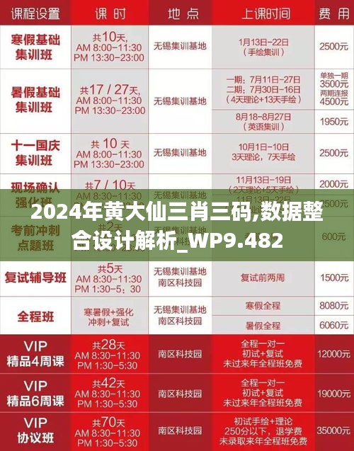 2024年黄大仙三肖三码,数据整合设计解析_WP9.482