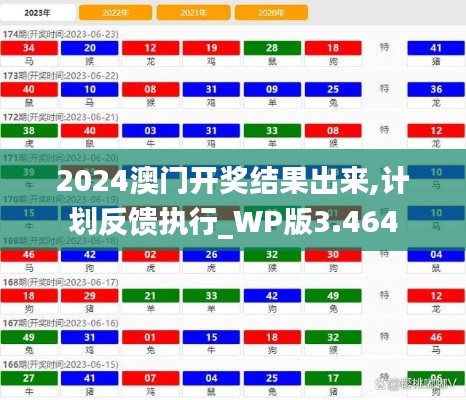 2024澳门开奖结果出来,计划反馈执行_WP版3.464