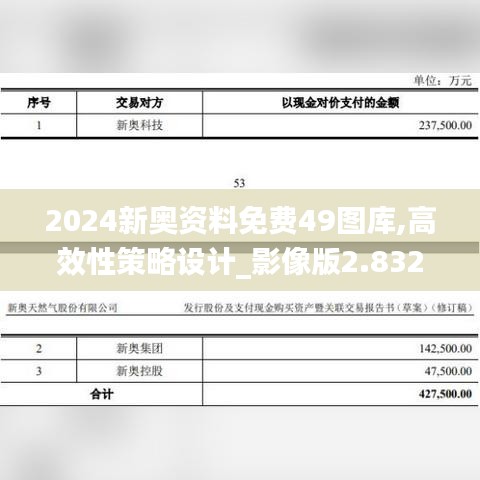 2024新奥资料免费49图库,高效性策略设计_影像版2.832