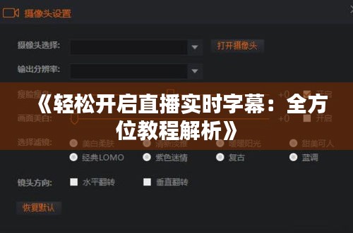 《轻松开启直播实时字幕：全方位教程解析》