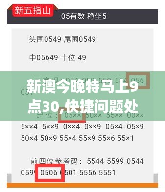 新澳今晚特马上9点30,快捷问题处理方案_XT3.750