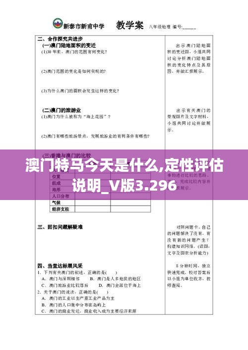 澳门特马今天是什么,定性评估说明_V版3.296