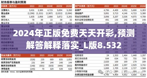 2024年正版免费天天开彩,预测解答解释落实_L版8.532