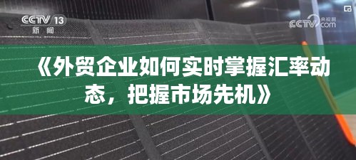 《外贸企业如何实时掌握汇率动态，把握市场先机》