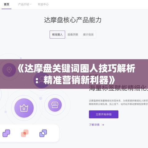 《达摩盘关键词圈人技巧解析：精准营销新利器》
