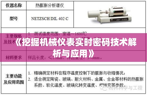 《挖掘机械仪表实时密码技术解析与应用》