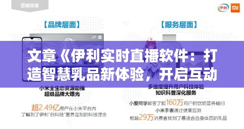 文章《伊利实时直播软件：打造智慧乳品新体验，开启互动营销新时代》