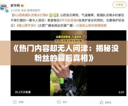 《热门内容却无人问津：揭秘没粉丝的幕后真相》