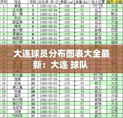 大连球员分布图表大全最新：大连 球队 