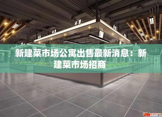新建菜市场公寓出售最新消息：新建菜市场招商 