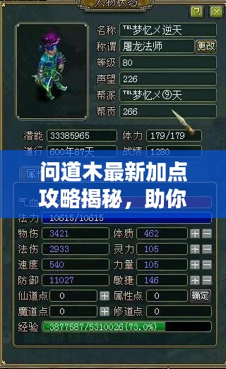 问道木最新加点攻略揭秘，助你飞速提升战斗力！