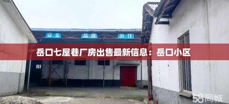 岳口七屋巷厂房出售最新信息：岳口小区 