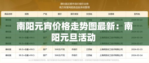 南阳元宵价格走势图最新：南阳元旦活动 
