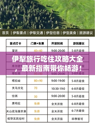 伊犁旅行吃住攻略大全，最新指南带你畅游！