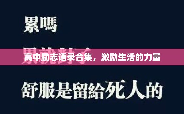高中励志语录合集，激励生活的力量