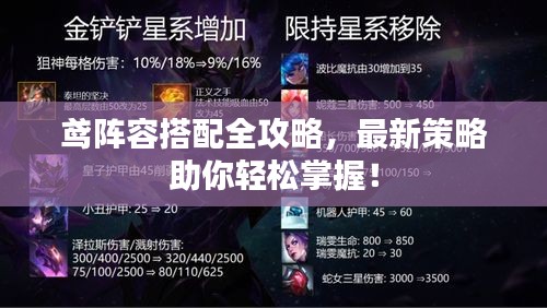 鸢阵容搭配全攻略，最新策略助你轻松掌握！