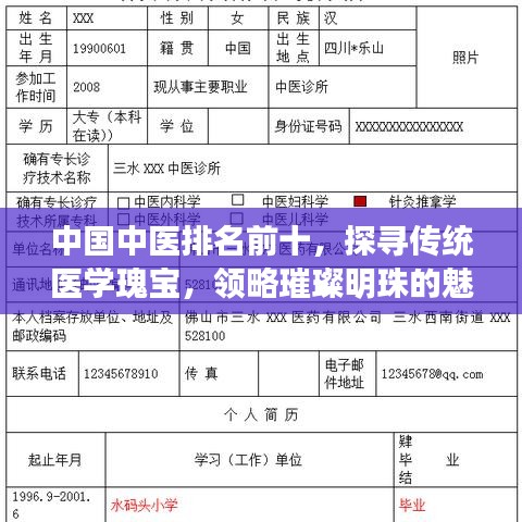 中国中医排名前十，探寻传统医学瑰宝，领略璀璨明珠的魅力