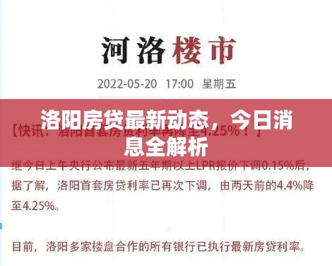 洛阳房贷最新动态，今日消息全解析