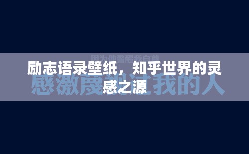 励志语录壁纸，知乎世界的灵感之源