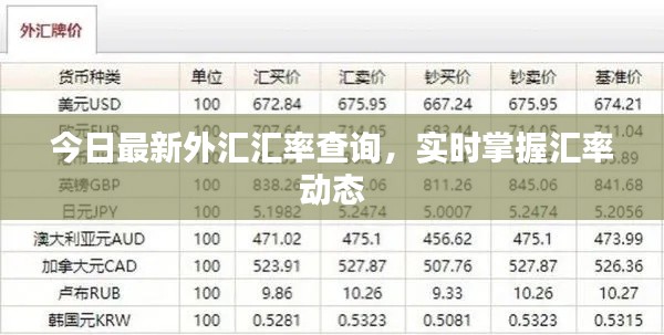 今日最新外汇汇率查询，实时掌握汇率动态