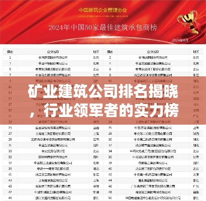 矿业建筑公司排名揭晓，行业领军者的实力榜单
