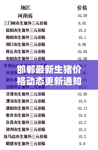邯郸最新生猪价格动态更新通知！今日行情一网打尽！
