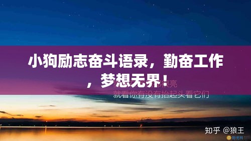 小狗励志奋斗语录，勤奋工作，梦想无界！