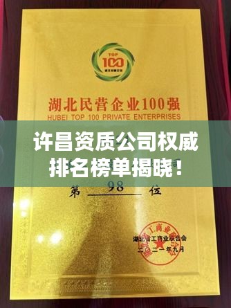 许昌资质公司权威排名榜单揭晓！