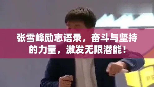 张雪峰励志语录，奋斗与坚持的力量，激发无限潜能！