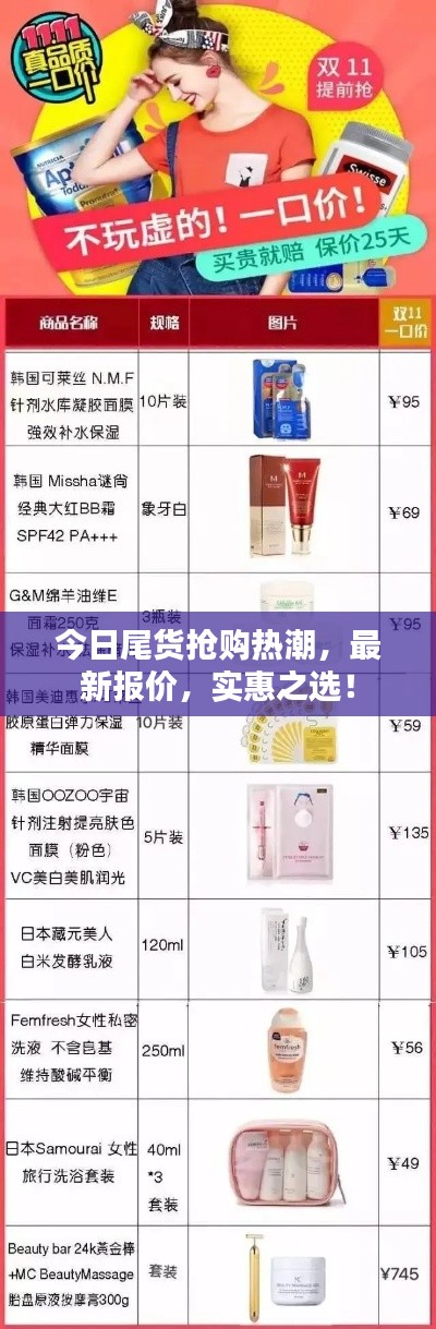今日尾货抢购热潮，最新报价，实惠之选！